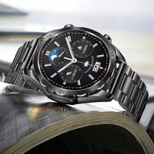 Zegarek EKG Exon Effective Na czarnej Stalowej Bransolecie