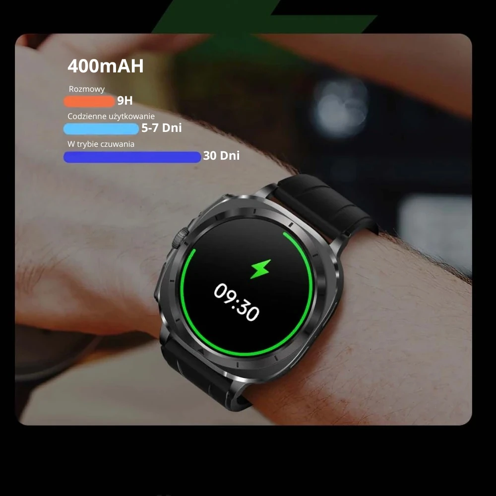 Smartwatch Zegarek Kardiologiczny z Funkcją Rozmów EKG AMOLED Ładowanie