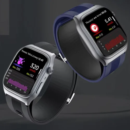 Zegarek zapisuje historię wyników i synchronizuje się z aplikacją HealthWear