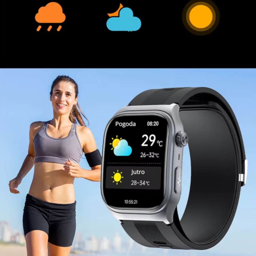 Korzystaj z funkcji przypomnienia o ruchu, budzika, stopera i informacji o pogodzie