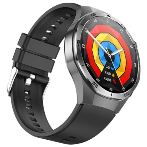 Model Exon Strix z boku na czarnym pasku silikonowym