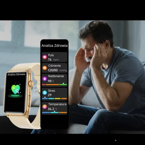 Ekran z analizą zdrowia – zegarek damski