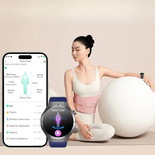 Kobieta sprawdzająca skład ciała z Exon Strix