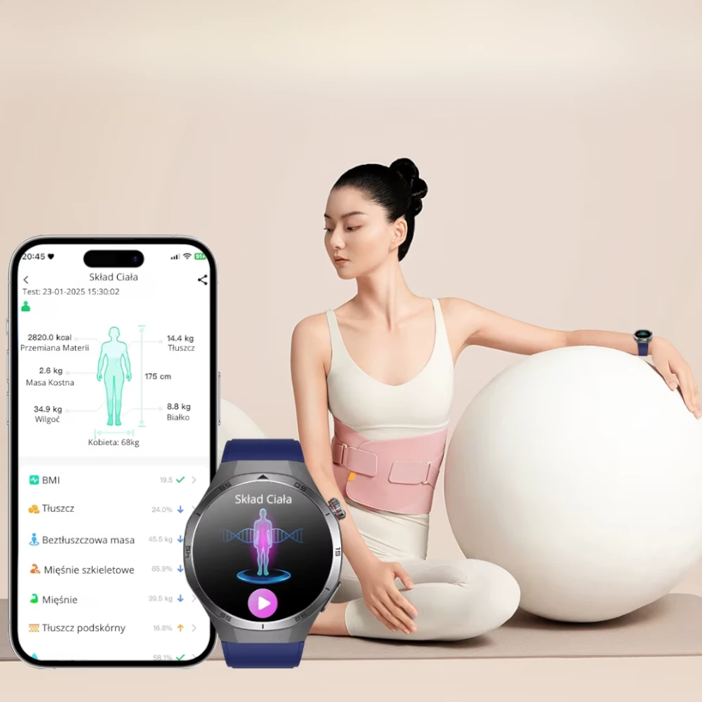 Kobieta sprawdzająca skład ciała z Exon Strix