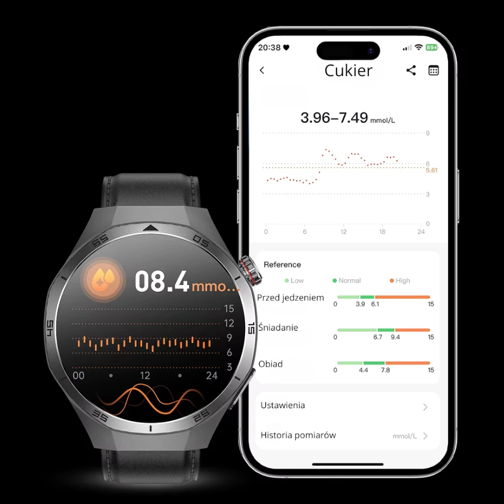 Kardiowatch Exon Strix z aktywną funkcją analizy cukru we krwi