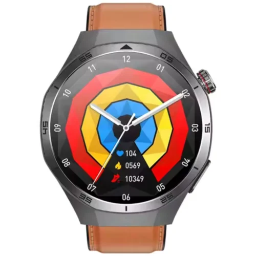 Kardiowatch Exon Strix z tarcza analogowa wraz z brązowym paskiem