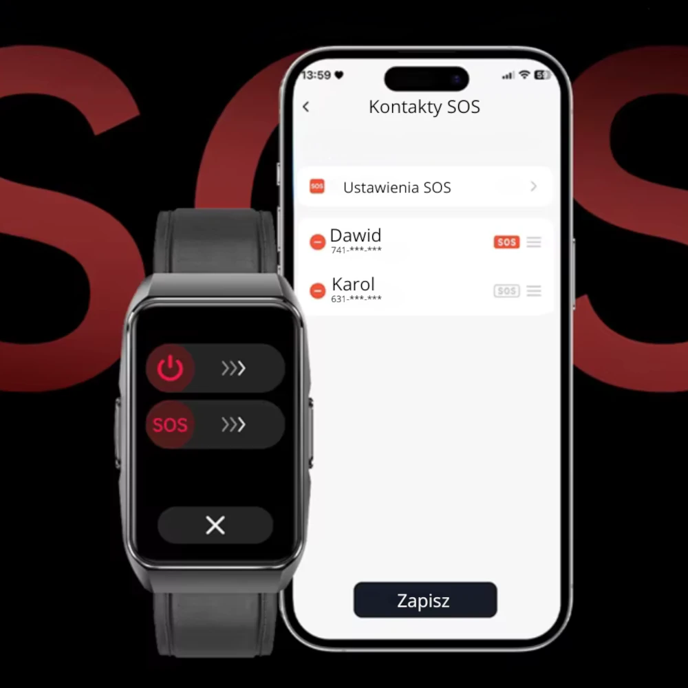 Smartwatch Volt z ustawieniami funkcji SOS