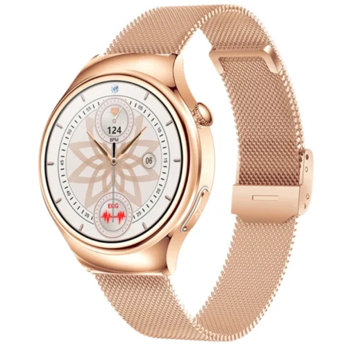 Widok Kardiowatch Aria na złotej stalowej bransolecie