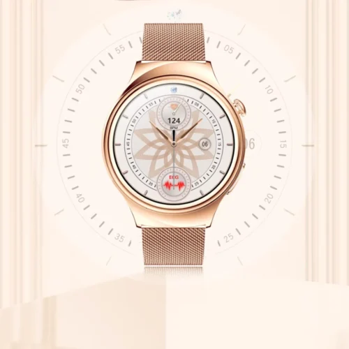 Widok z bliska na stalową kopertę zegarka Kardiowatch Aria