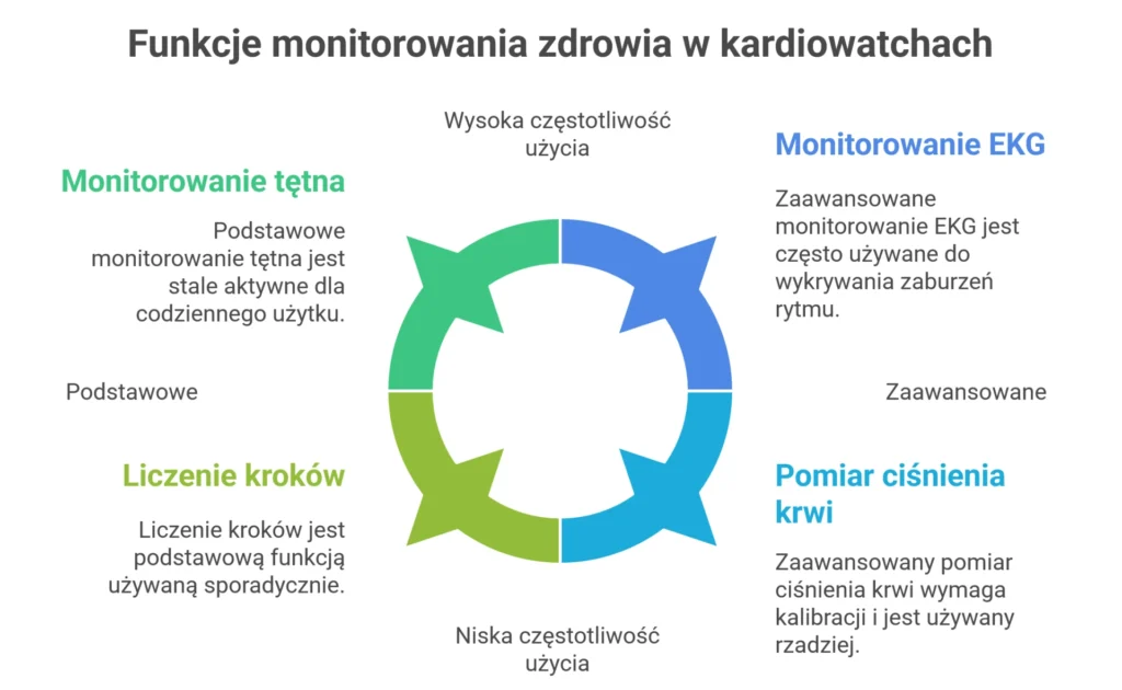 funkcje monitorowania zdrowia w kardiowatchach