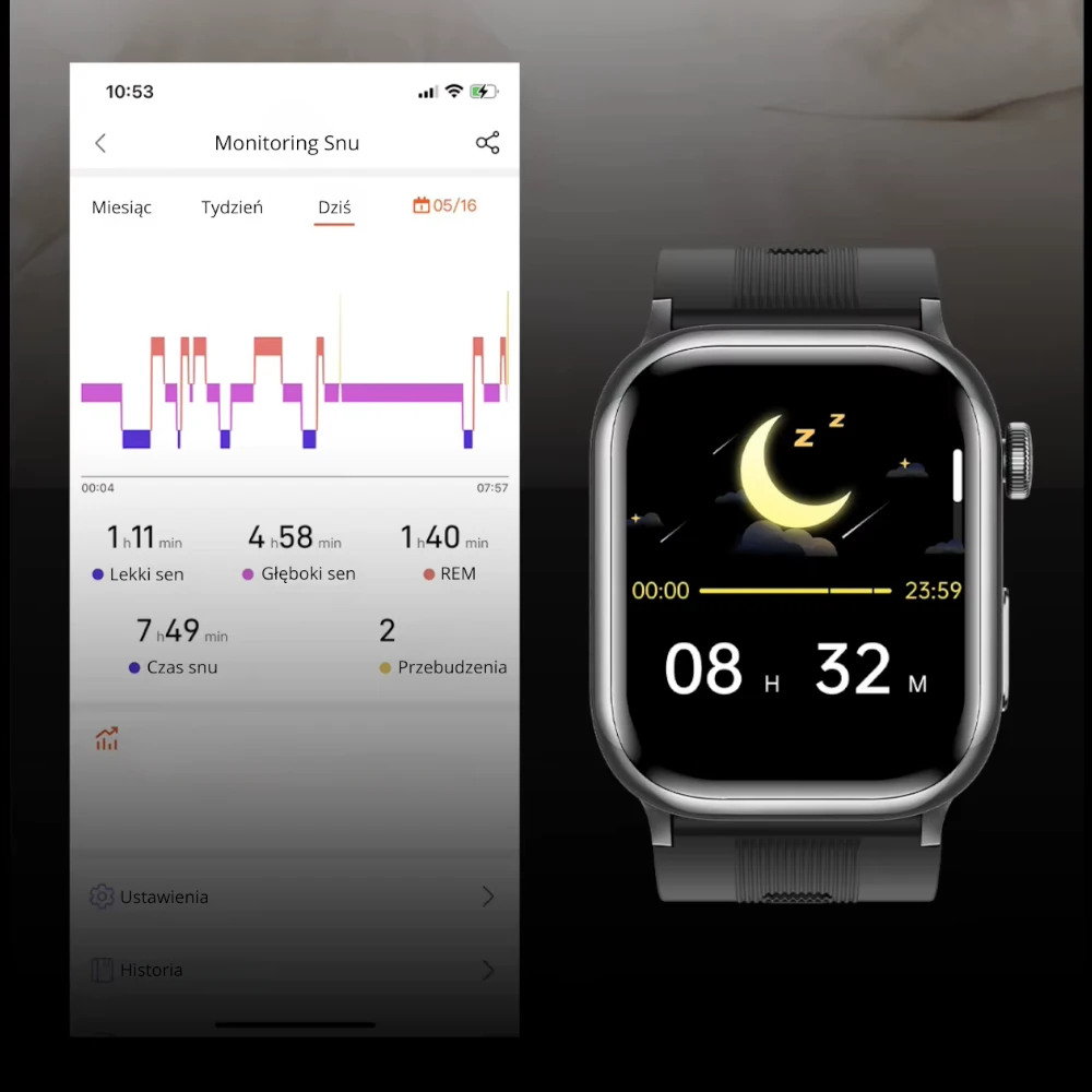 Zegarek Kardiowatch Heartium z monitoringiem jakości snu