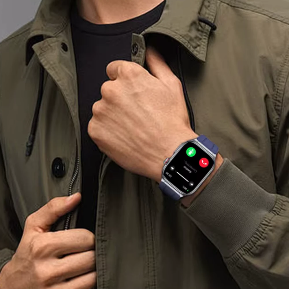 Smartwatch z funkcją rozmów Bluetooth i synchronizacją.