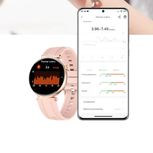 Zegarek sportowy damski Exon Lumina z monitorem pomiaru glukozy