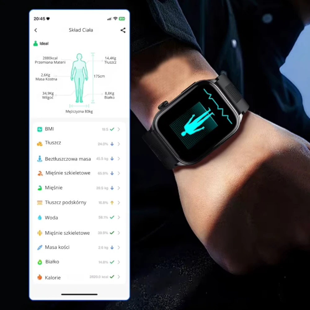 Zegarek Kardiowatch Prime z wodoodporną obudową