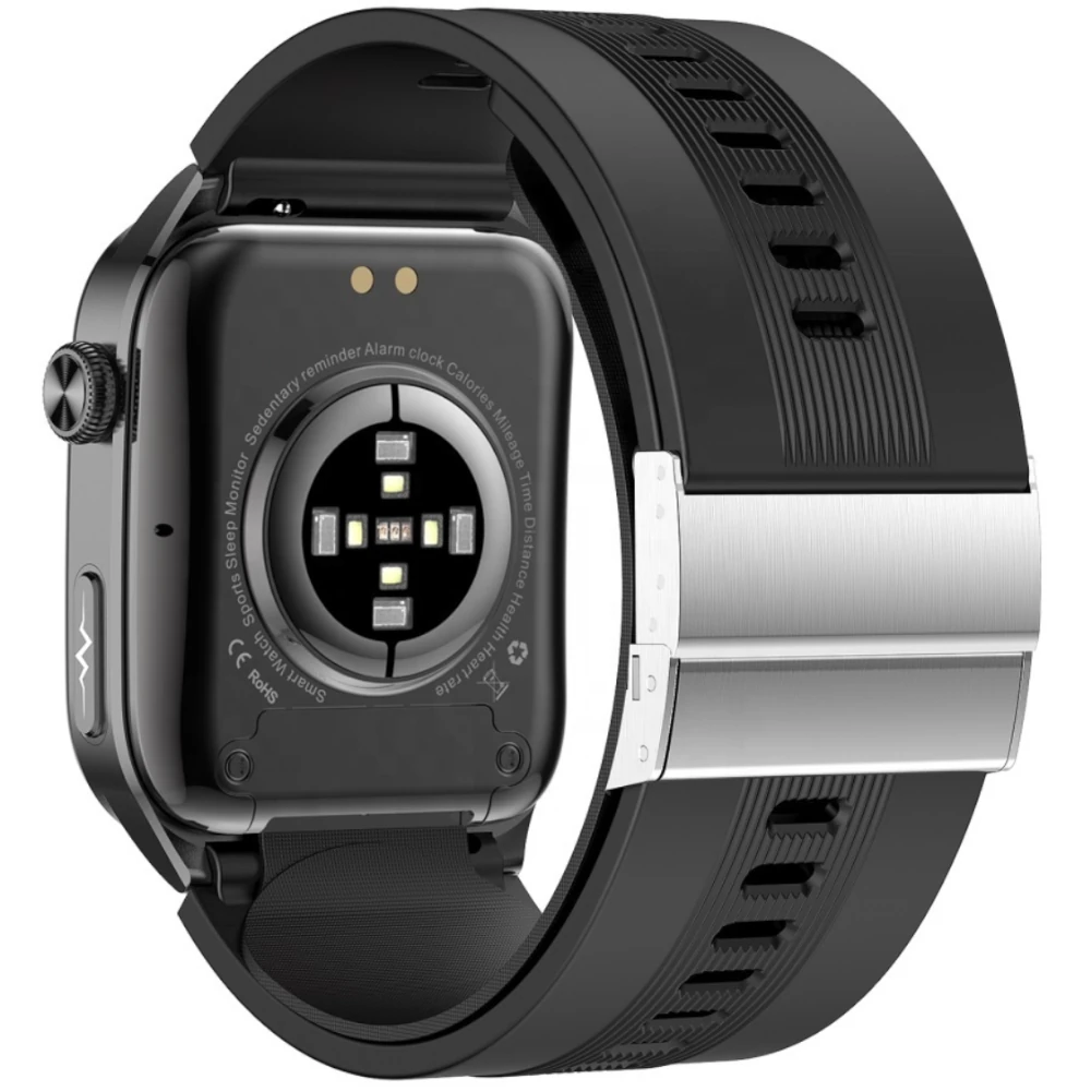 Pasek czarny silikonowy do Kardiowatchy z pompowanym paskiem 26 mm Exon