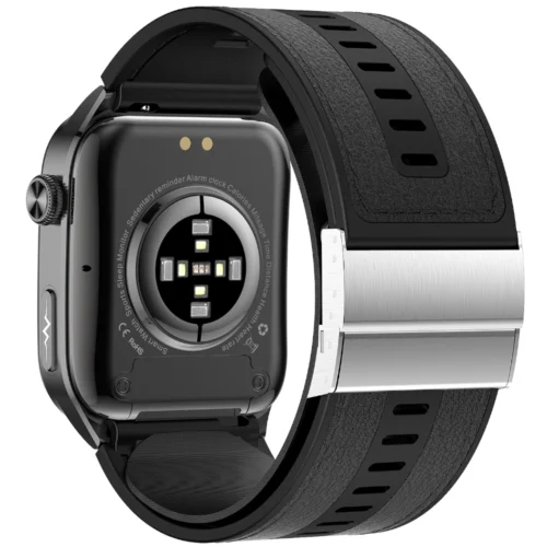 Pasek czarny skórzany do Kardiowatchy z pompowanym paskiem 26 mm Exon