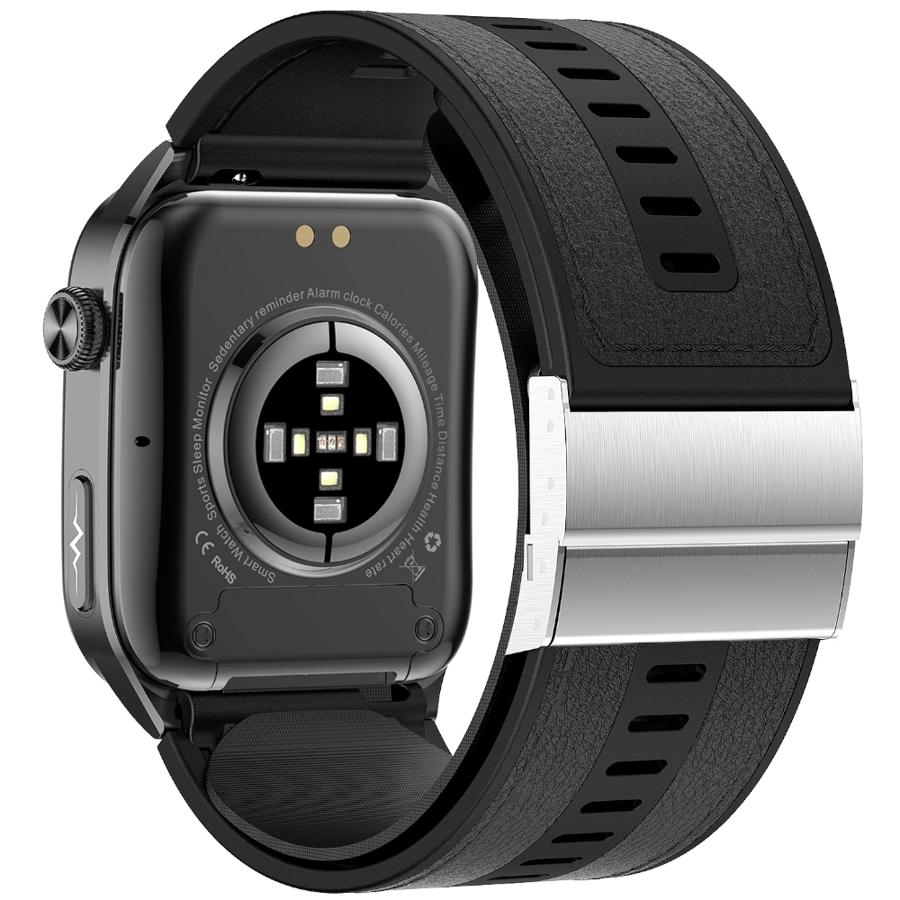 Pasek czarny skórzany do Kardiowatchy z pompowanym paskiem 26 mm Exon