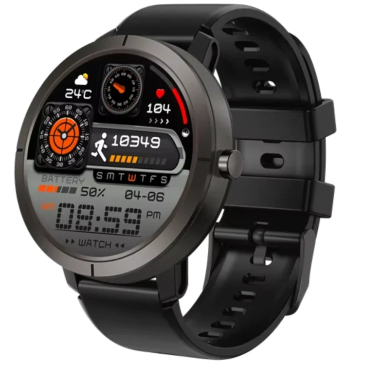 Smartwatch Exon Atria w czarnej wersji z wyświetlaczem sportowym i silikonowym paskiem