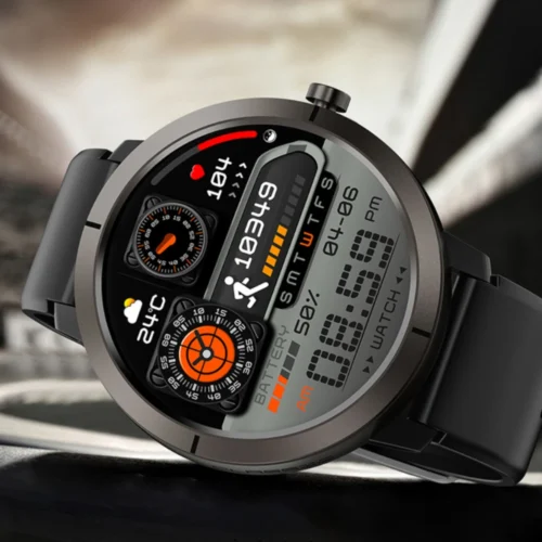 Smartwatch Exon Atria z czarną kopertą i silikonowym paskiem – elegancja i funkcjonalność